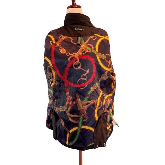 LRL Ralph Lauren Equestrian Lining Quilted Black Jacket Double Vent Small - Picture 1 of 12